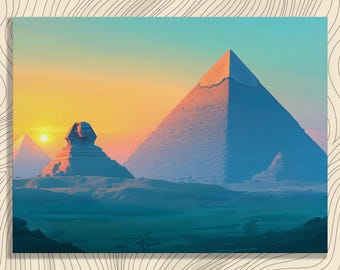 宇宙へ飛ぶギザのピラミッド - 古代エジプト - エジプト美術