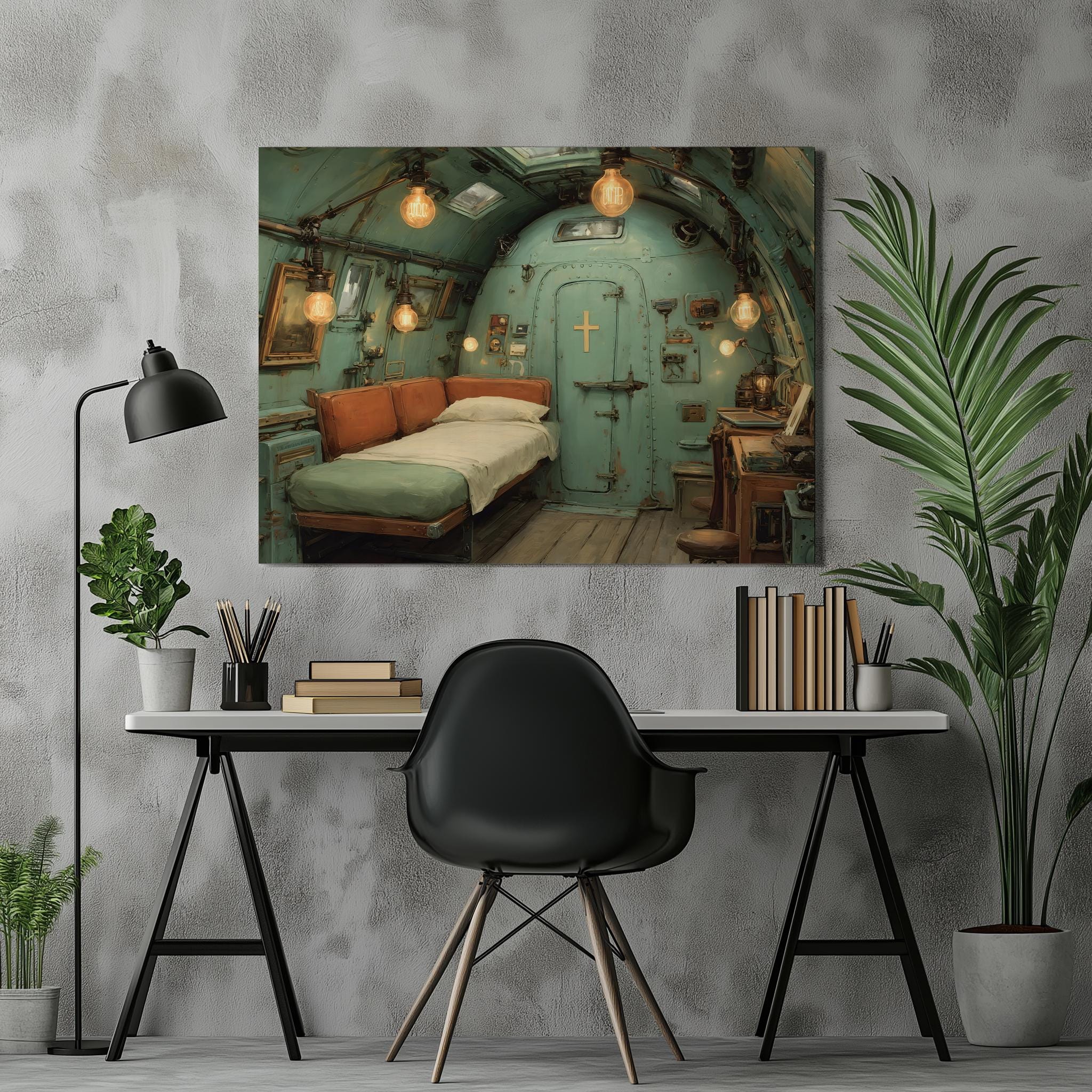 Cozy Vintage Submarine Canvas Wall Art - Industrial Steampunk Nautical ...