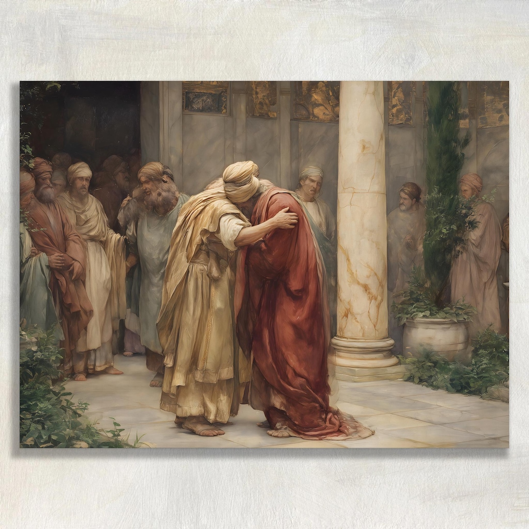 Prodigal Son Forgiveness Canvas Wall Art - Biblical Painting Print ...