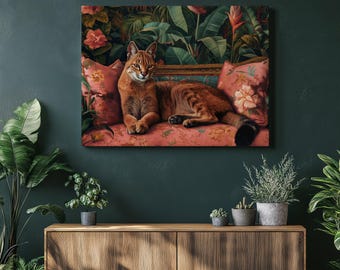 カラカルのアクリル画：オリジナルの野生動物アート、自然の装飾