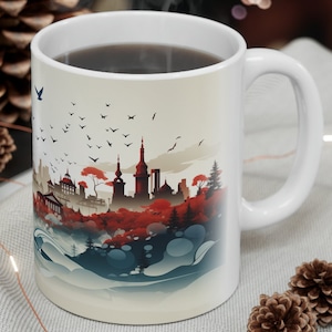 Peru Coffee Tea Mug, 11 oz, white