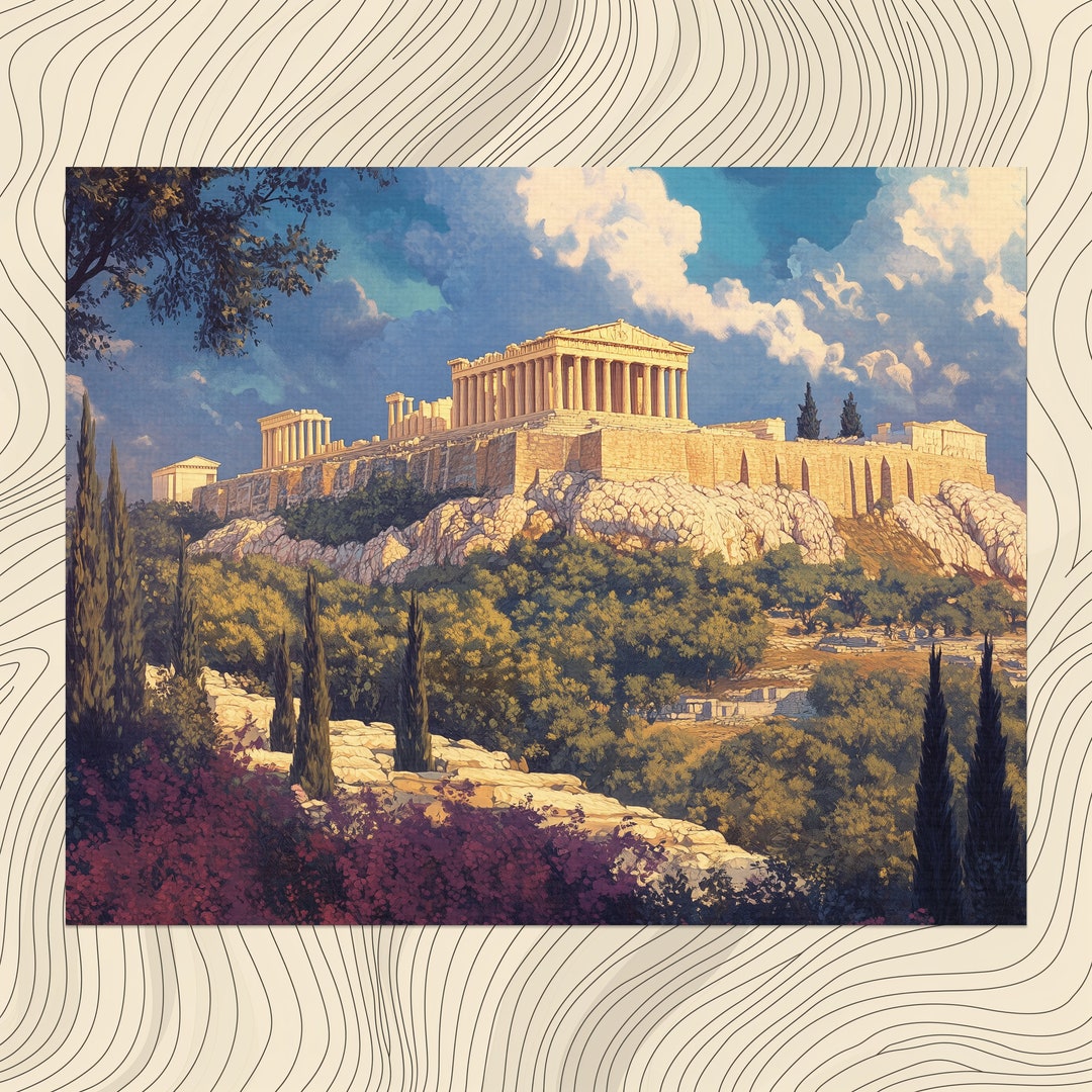 Acropolis Canvas Wall Art, Stunning Athens Scene With Rich Details ...