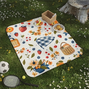 Waterproof Picnic Blanket | Roll Up Camping Mat, Foldable Beach Mat, Large, Soft, Travel, Summer, Family, Lightweight, Portable