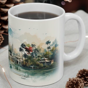 Thailand Coffee Tea Mug, 11 oz, white
