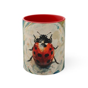 Stunning Ladybug Mug | Animal Lover, Coffee Mug, Tea Mug, Nature, Present, Gift, Birthday, Holiday, Vacation, Beautiful Mugs, Popular