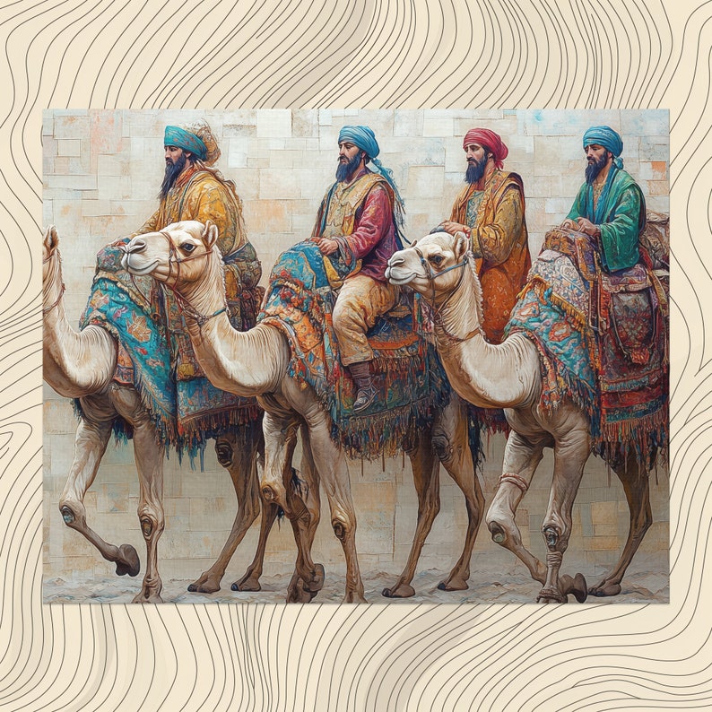 Silk Road Canvas Wall Art Journey Trade Decor Exotic Home Accent