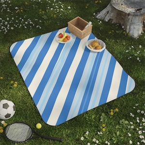 Waterproof Gingham Picnic Blanket | Roll Up Camping Mat, Foldable Beach Mat, Large, Soft, Travel, Summer, Family, Lightweight, Portable