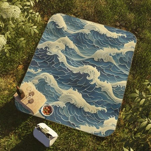 Waterproof Beach Picnic Blanket | Roll Up Camping Mat, Foldable Beach Mat, Large, Soft, Travel, Summer, Family, Lightweight, Portable