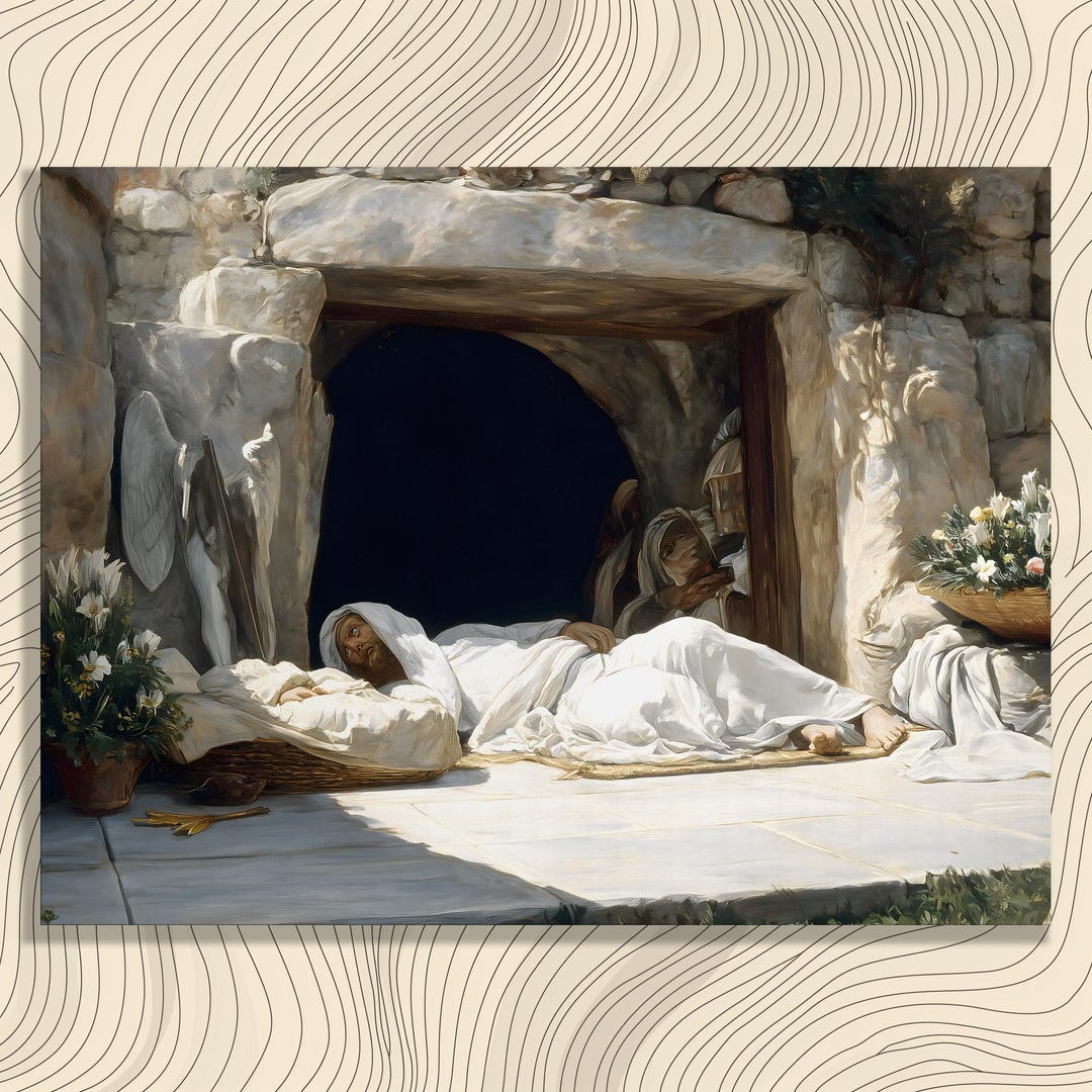 Jesus Empty Tomb Canvas Wall Art – Traditional Christian Resurrection ...