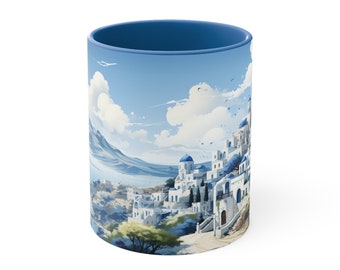 Griekenland Koffie Thee Mok, 11 oz, gekleurd