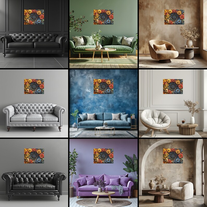 Cycle of Seasons Canvas Wall Art, Seasonal Home Decor Nature Inspired