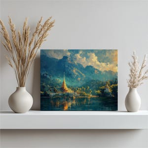 Thailand Canvas Wall Art: Breathtaking Thai Landscape Vibrant Decor Asian Art Scenic Sunset Unique Living Room Piece Thai Inspired Design