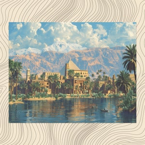 Egypt Canvas Wall Art Nostalgic Pyramids Nile River Scenes High Detail Cinematic Lighting Realistic Egypt Painting Traditional Artwork