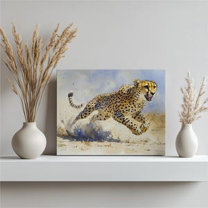 Cheetah Canvas Print Wall Art – Painting Decor Gift for Animal Lovers, Modern Wildlife Art Home Decor for Living Room, Bedroom, Office