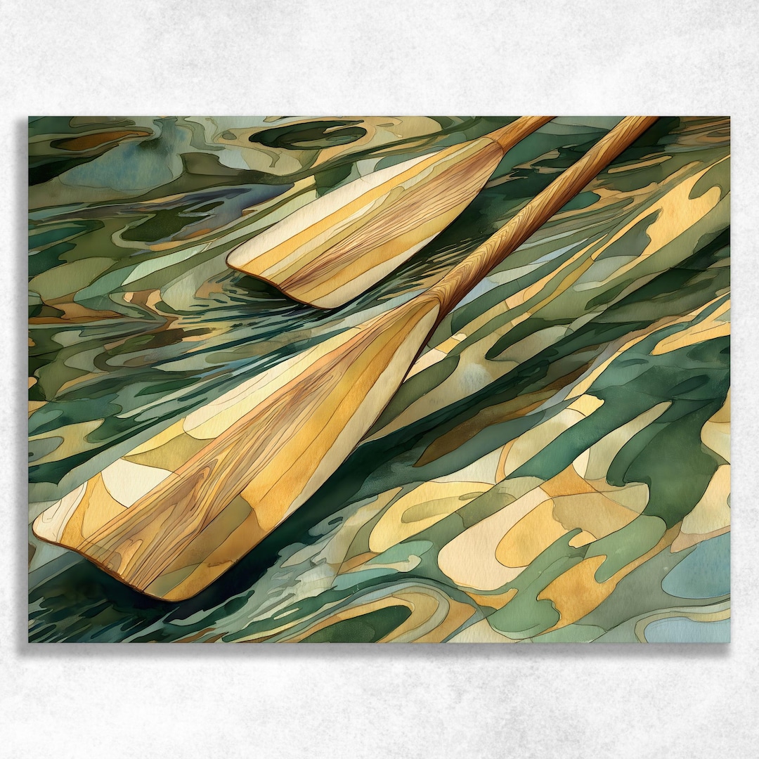 Nautical Oars Canvas Wall Art Coastal Watercolor Boat Paddle Print nautical-oars-canvas-wall-art-coastal-watercolor-boat-paddle-print