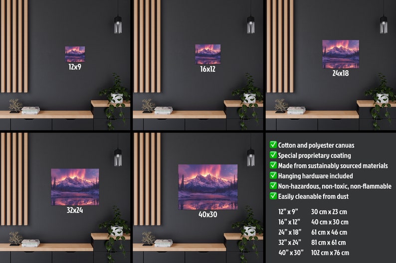 Canada Canvas Wall Art, Northern Lights Jasper Park Painting Nature