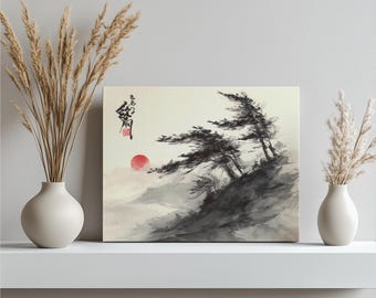 額縁 美術品 水墨画 飾り 山水絵 日本画 中国画 伝統芸術 真作 原作 アルミ 水墨画 山水風景 額縁付き 大きい