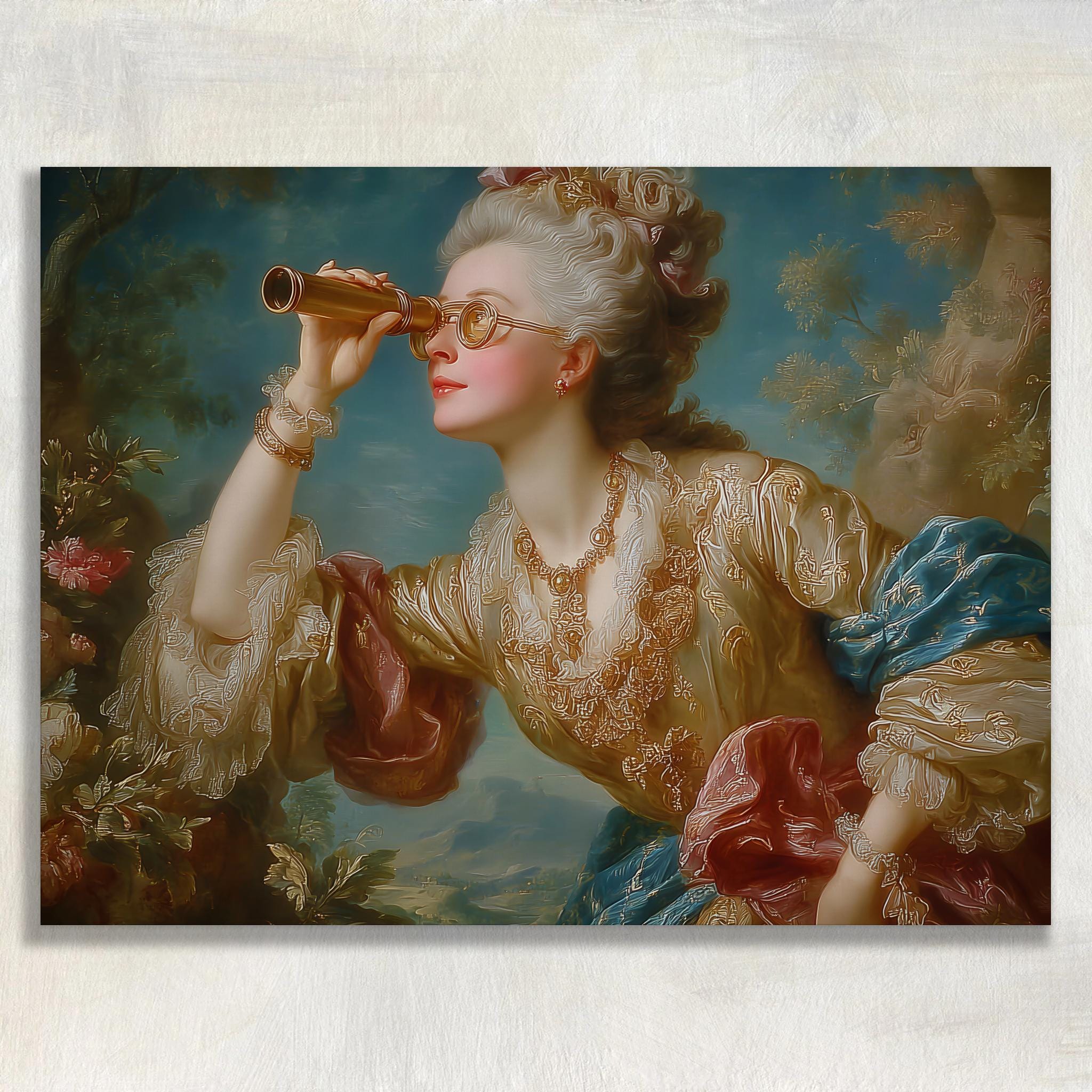 18th Century Painting Woman Gold Frame - Etsy