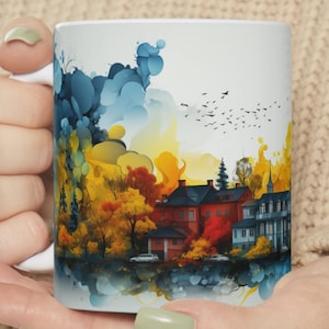 Ukraine Coffee Tea Mug, 11 oz, white