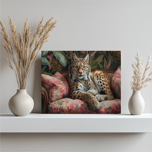 Lynx Canvas Wall Art - Majestic Lynx Print, Wildlife Decor, Nature Animal Artwork, Ready-to-Hang Scenic Painting for Home or Office, Art