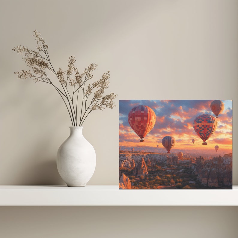 Hot Air Balloons Cappadocia Canvas Wall Art, Adventure Painting Unique