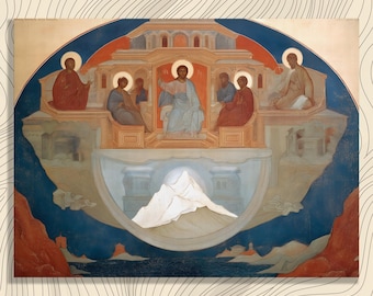Christ Enthroned Canvas Wall Art – Byzantine Icon Painting Print Decor Gift for Orthodox Christian Families Spiritual Religious Art