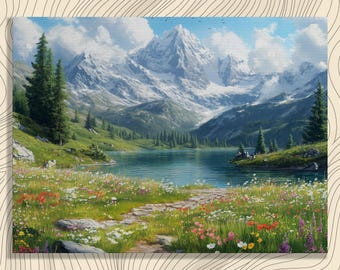 Forest Lake Landscape Canvas Wall Art - Vibrant Nature Print