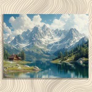 Poland canvas wall art Tatra Mountains alpine meadows chalets lakes peaks reflections, Inexpensive Canvas Wall Art, Unique Living Room Decor