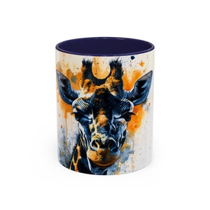 Blue Yellow Giraffe Mug | Animal Lover, Coffee Mug, Tea Mug, Nature, Present, Gift, Birthday, Holiday, Vacation, Beautiful Mugs, Popular