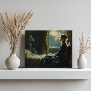 Florence Nightingale canvas wall art, vintage nurse artwork, historical nurse painting, healthcare decor, medical history canvas art