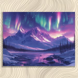 Alaska Leinwanddruck Atemberaubende Nordlichter über Denali National Park Bestseller Kunstwerk Einzigartige Landschaft Wohnkultur Geschenk Natur