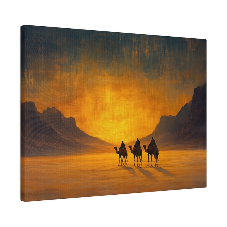 Stunning Camel Canvas Wall Art, Beautiful Desert Landscape, Camel