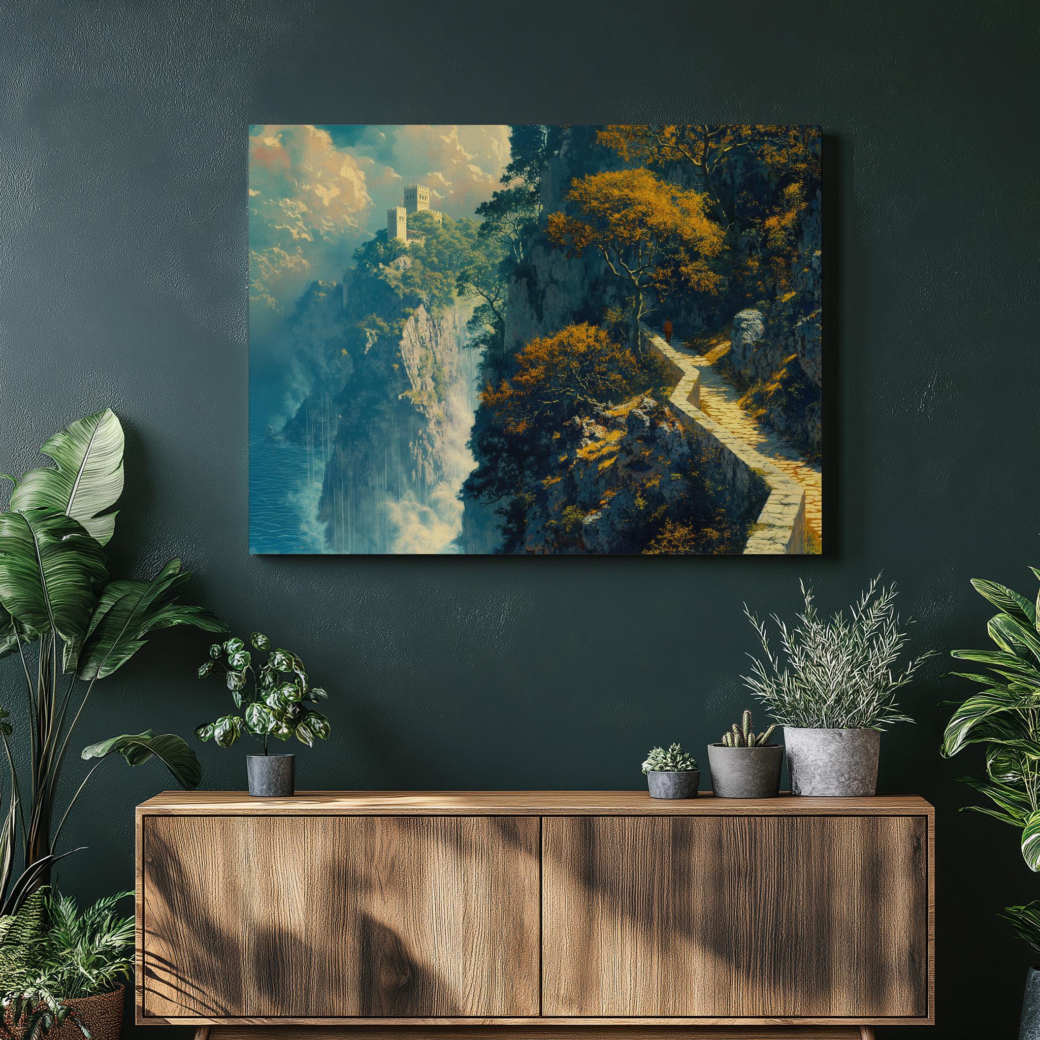 UK Leinwand Wandkunst: Dekoratives Wohnzimmer Kunstwerk mit Londoner Wahrzeichen Big Ben und Tower Bridge Stilvolles Bürodekor für britische Vibe