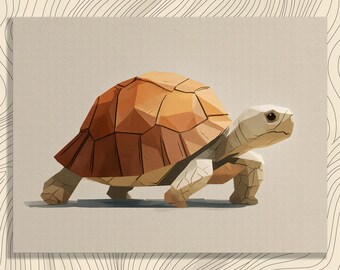 Geometric Turtle Canvas Wall Art – minimalist animal tortoise canvas art desert tortoise tortoise shell tortoise home decor cute turtle