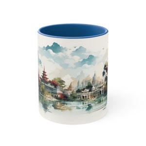 Thailand Coffee Tea Mug, 11 oz, colored