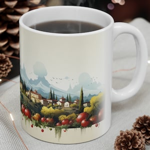 Italy Coffee Tea Mug, 11 oz, white