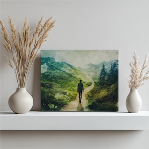 Landscape wall art nature wall art forest canvas prints mountain view hiking wall art greenery art mountain painting nature art