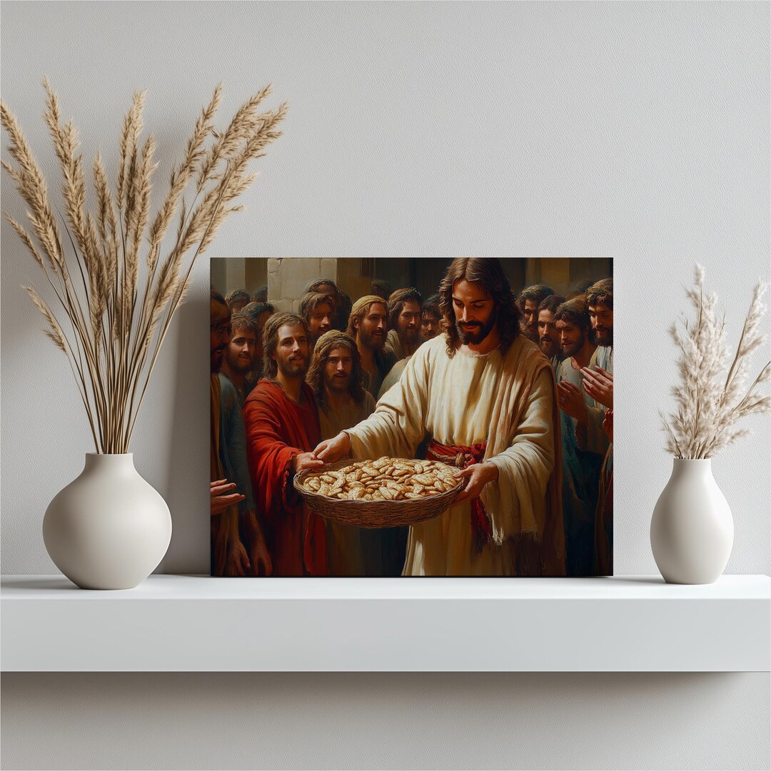 Jesus Feeds the 5000 Bible Wall Art Feeding of the 5000 Miracle ...