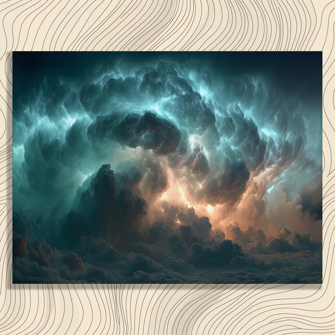 Storm Clouds Canvas Wall Art – Abstract Cloudscape With Dramatic ...