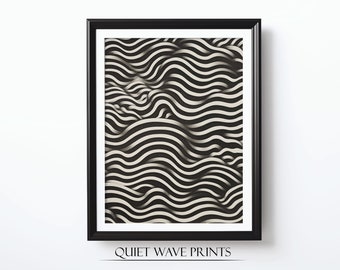 Black and White Poster Line Art, Optical Illusion, Contemporary and Modern Print, Digital Download, Printable Wall Art, Unique Decor