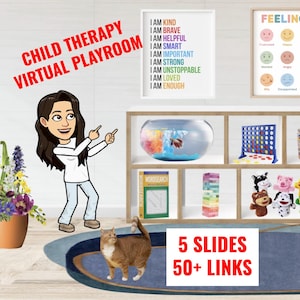 Virtual Playroom Therapy Room Online Counseling Child Play Therapist Kid's Room Games Coping Skills Teletherapy Kids Room Digital Art Tools