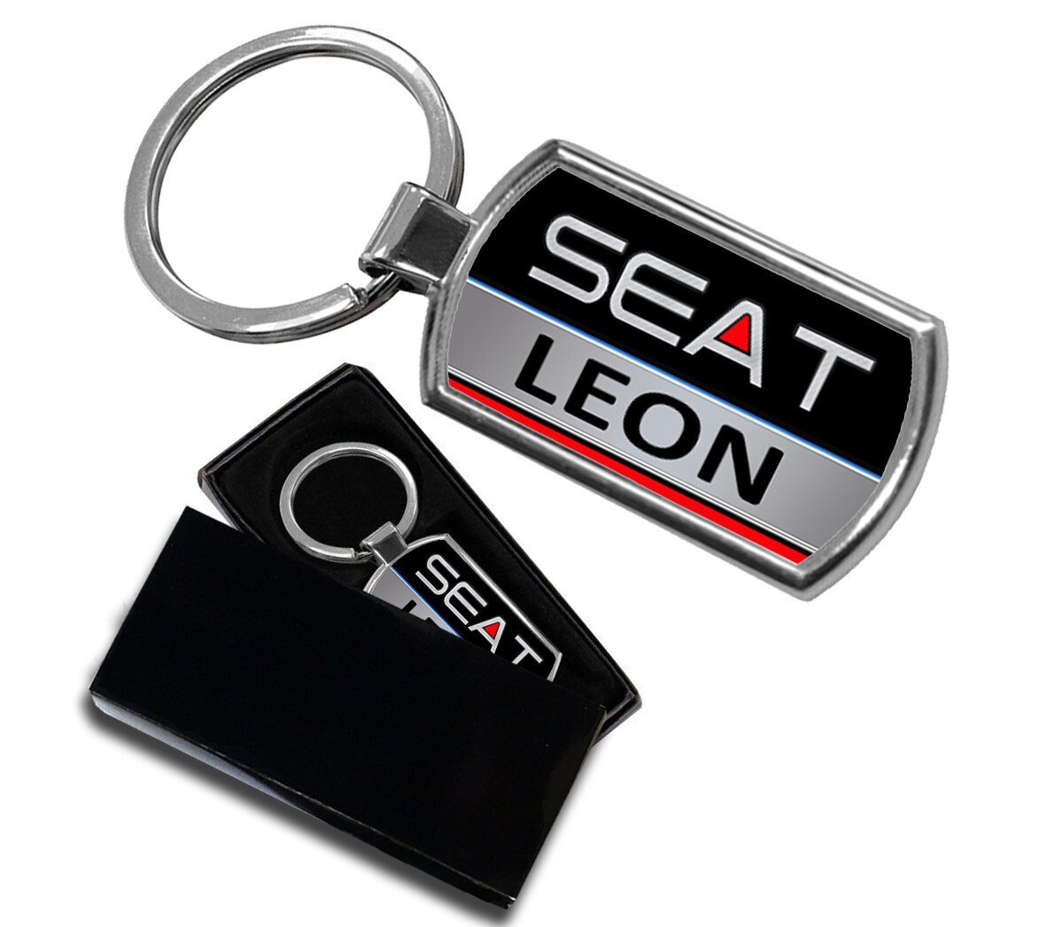 Genuine SEAT Cupra Keyring Black Anodised Metal Key Fob Leon Cupra