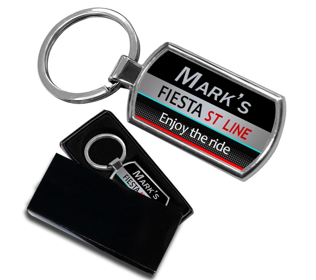 Personalised Fiesta St Line Car Keyring • Custom Metal Keychain With ...