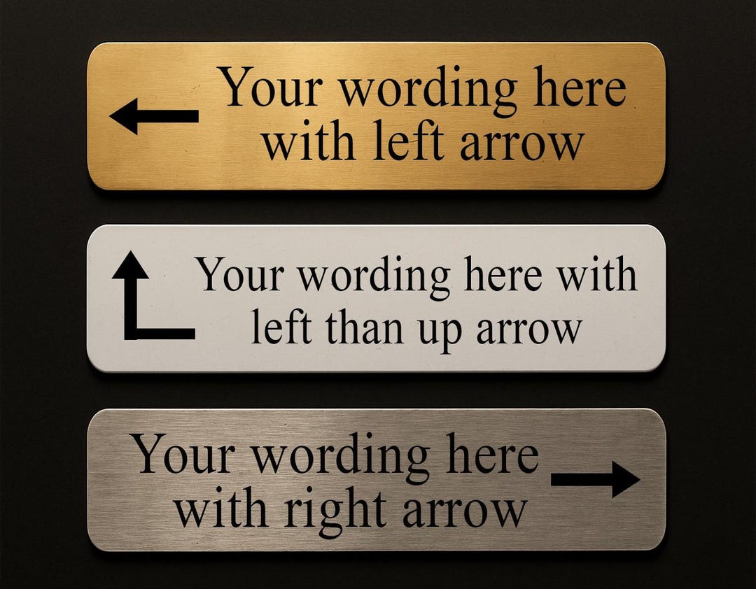 Custom Arrow Signs Direction Instruction Metal Plaque - Etsy UK