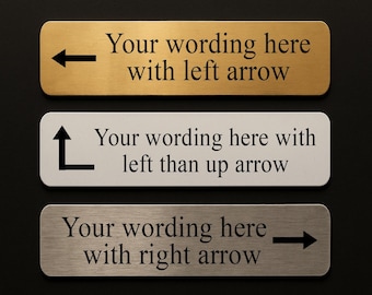 Custom Arrow Signs  Direction Instruction Metal Plaque