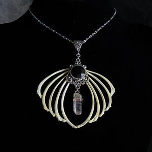 Hanger van been | Geribbelde choker | Ketting van been | Gotische statementketting | Sieraden van echt been voor Witchy & Dark Boho-stijl