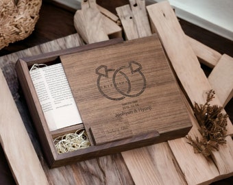 Usb Flash Drive 64GB with Wood Box, Laser Cut Box, Usb Drive, Memory Box, Perfect for Wedding, Gifts for Husband, Personalized Gift