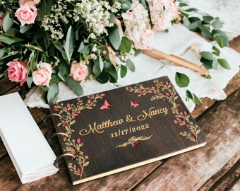 Livre d'or de mariage, gravé pour vous. Un livre signature pour immortaliser votre journée spéciale, décoration de mariage, cadeau personnalisé