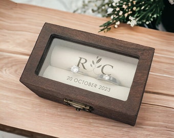 Wedding Ring Box, Personalized Wedding Ring Box, Custom Ceremony & Engagement Ring Holder, Perfect for Wedding Decor