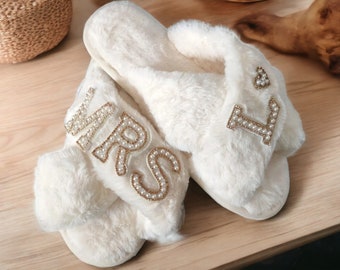 Zapatillas nupciales de algodón personalizadas - Zapatilla de mujer personalizada ideal para damas de honor, regalo de boda perfecto, regalo personalizado